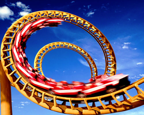 Amusement Park Roller Coaster Ride